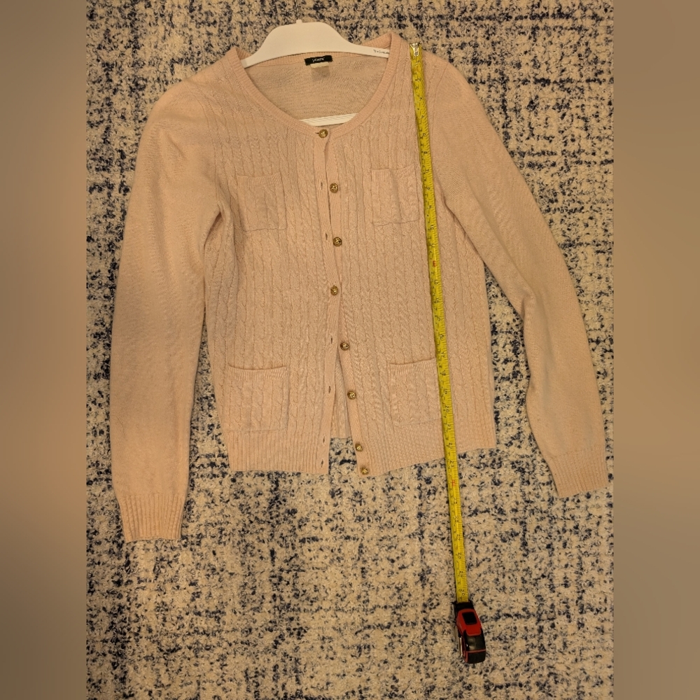 J. Crew Blush Cashmere Cable Knit Cardigan - Picture 3 of 6